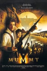 The Mummy (1999) movie poster, with the guy in the foreground and the woman behind him.