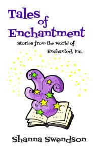 Tales of Enchantment book cover, showing magical smoke and stars coming out of an open book.